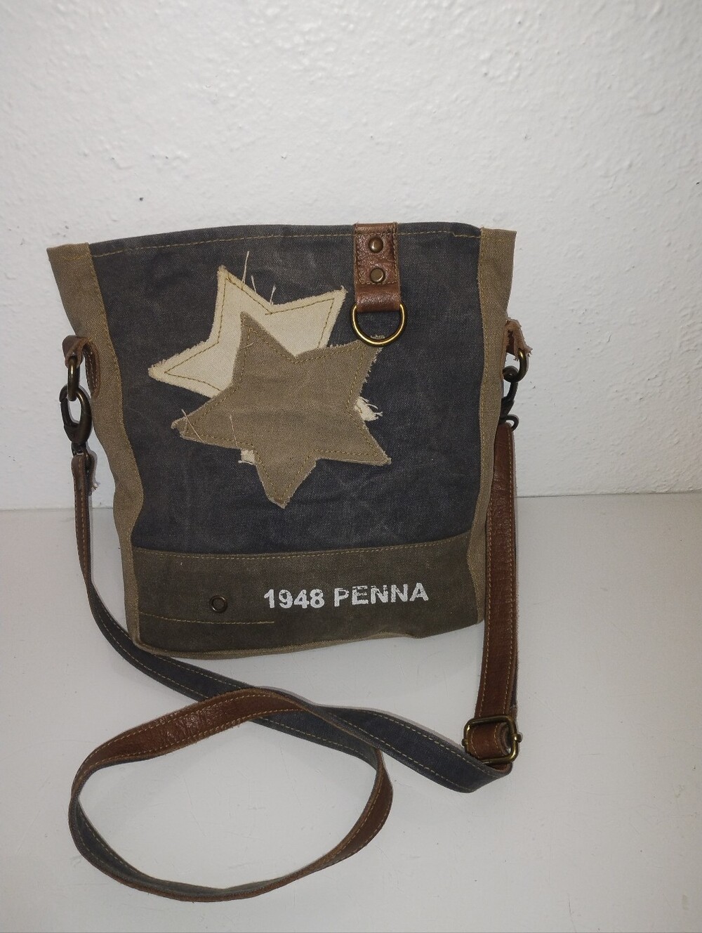 Clea Ray Penna Myra bag Upcycled canvas Adjustable strap